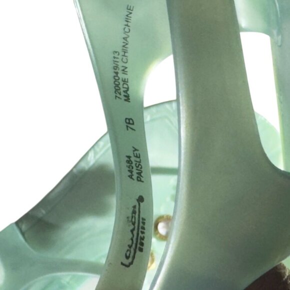 COACH Womens Paisley Jelly Sandals Floral Embellishments Buckle Strap Size 7B - Picture 11 of 16